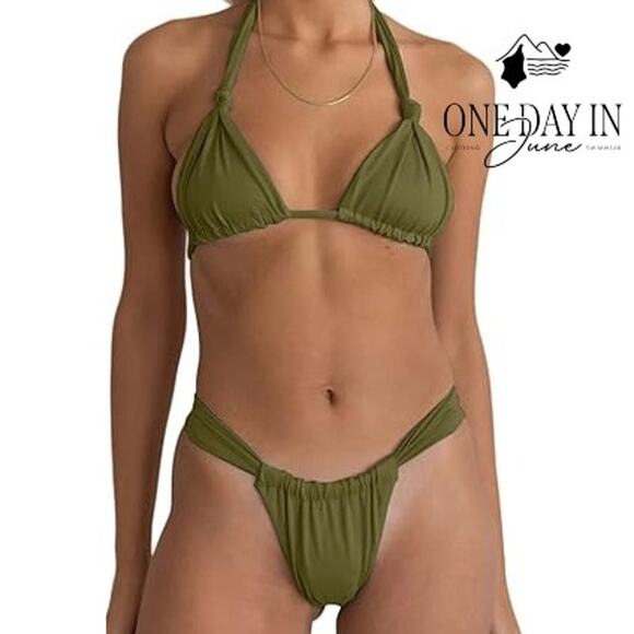 CharmLeaks Adjustable Triangle Bikini Swimsuit Size L - Picture 1 of 6
